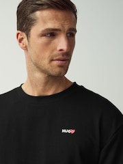 HUGO Black Heart Logo Cotton Sweatshirt - Image 3 of 4