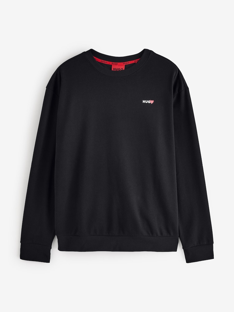 HUGO Black Heart Logo Cotton Sweatshirt - Image 4 of 4