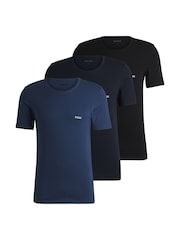 BOSS Black/Navy/Blue 100% Cotton T-Shirts 3 Pack - Image 1 of 5