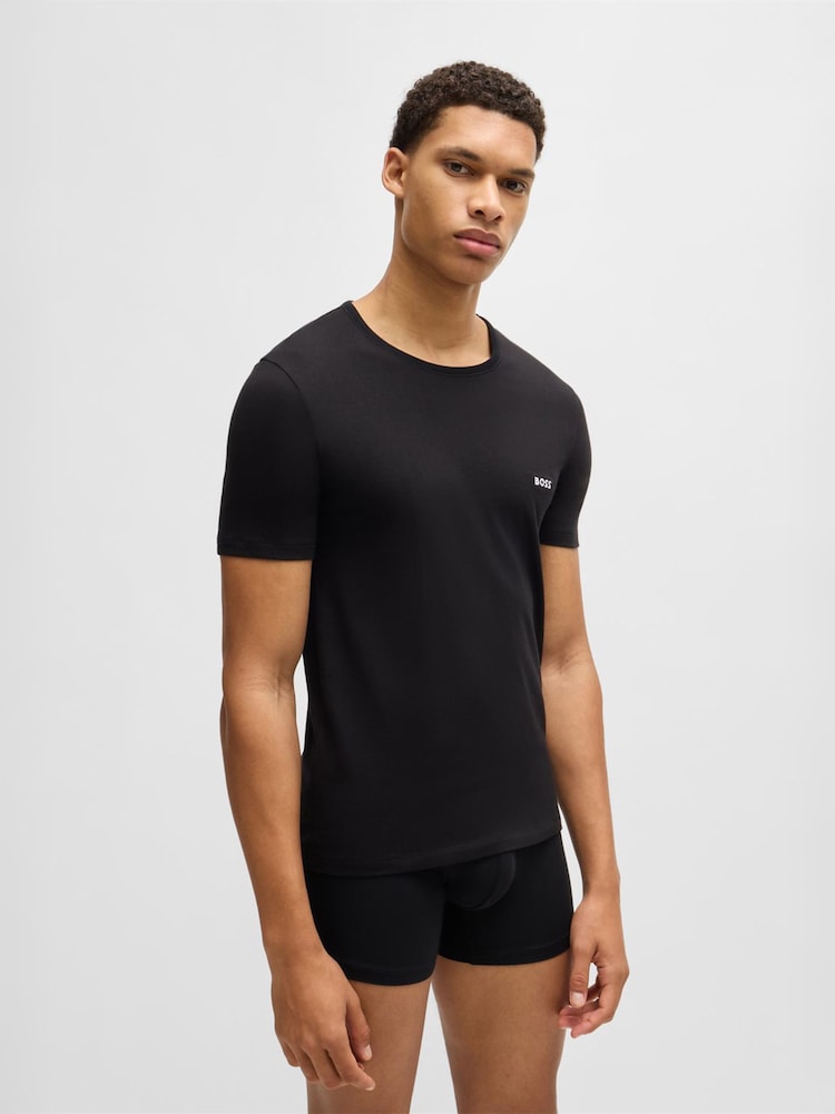 BOSS Black/Navy/Blue 100% Cotton T-Shirts 3 Pack - Image 2 of 5