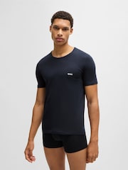BOSS Black/Navy/Blue 100% Cotton T-Shirts 3 Pack - Image 3 of 5