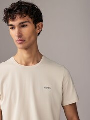 BOSS White Regular Fit Stretch-Cotton T-Shirt - Image 3 of 4
