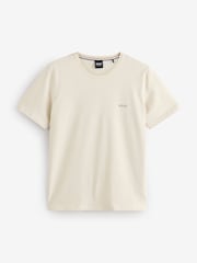 BOSS White Regular Fit Stretch-Cotton T-Shirt - Image 4 of 4