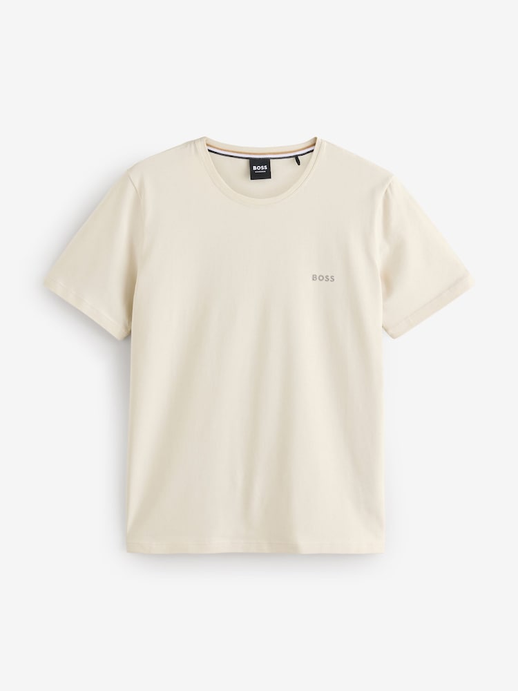 BOSS White Regular Fit Stretch-Cotton T-Shirt - Image 4 of 4