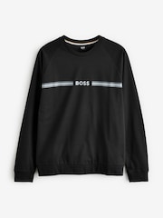 BOSS Black Stripe Terry 100% Cotton Sweatshirt - Image 1 of 1