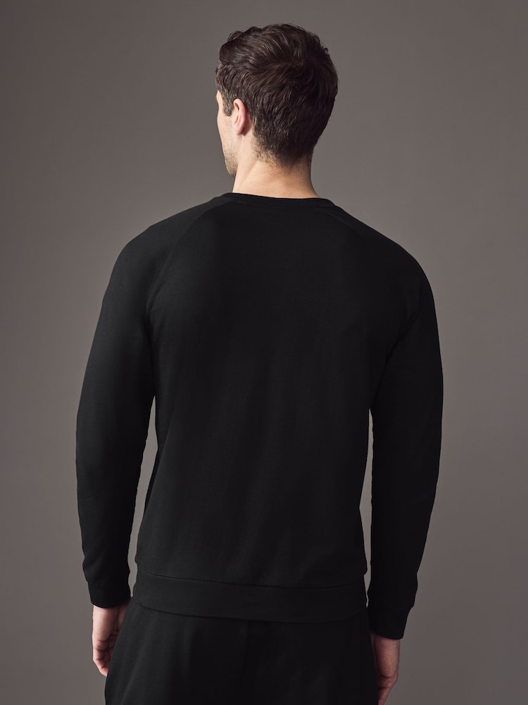 BOSS Black Stripe Terry 100% Cotton Sweatshirt - Image 2 of 4 BOSS Black Stripe Terry 100% Cotton Sweatshirt - Image 2 of 4