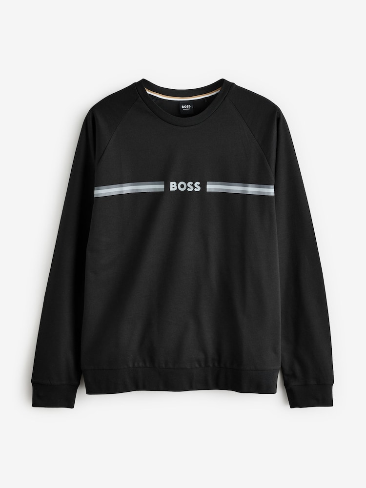 BOSS Black Stripe Terry 100% Cotton Sweatshirt - Image 4 of 4 BOSS Black Stripe Terry 100% Cotton Sweatshirt - Image 4 of 4
