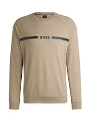 BOSS Natural Stripe Terry 100% Cotton Sweatshirt - Image 1 of 1