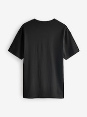 HUGO Black Relaxed Fit Logo Print Stretch Cotton T-Shirt - Image 2 of 4