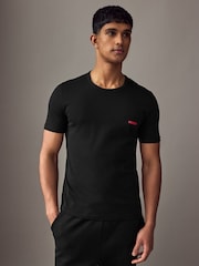 HUGO Black/White/Pink Regular Fit 100% Cotton Jersey T-Shirts 3 Pack - Image 2 of 9