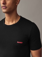 HUGO Black/White/Pink Regular Fit 100% Cotton Jersey T-Shirts 3 Pack - Image 4 of 9