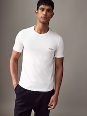 HUGO Black/White/Pink Regular Fit 100% Cotton Jersey T-Shirts 3 Pack - Image 5 of 9