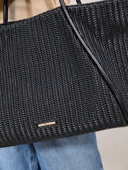 Lipsy Black Large Weave Shopper Bag - Image 2 of 6