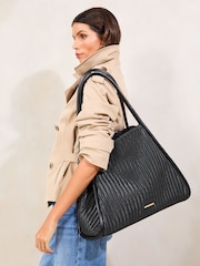 Lipsy Black Large Weave Shopper Bag - Image 3 of 6