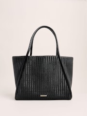 Lipsy Black Large Weave Shopper Bag - Image 4 of 6