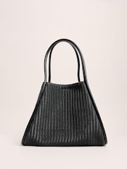 Lipsy Black Large Weave Shopper Bag - Image 5 of 6