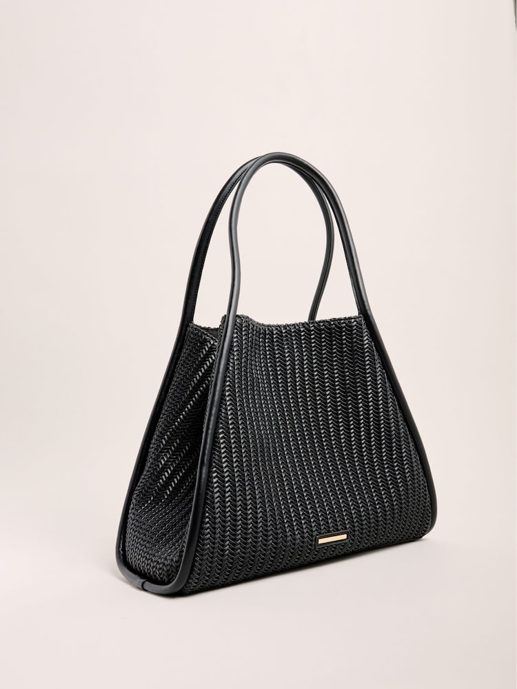 Lipsy Black Large Weave Shopper Bag - Image 6 of 6