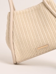 Lipsy Cream Medium Weave Shopper Tote Bag - Image 7 of 7