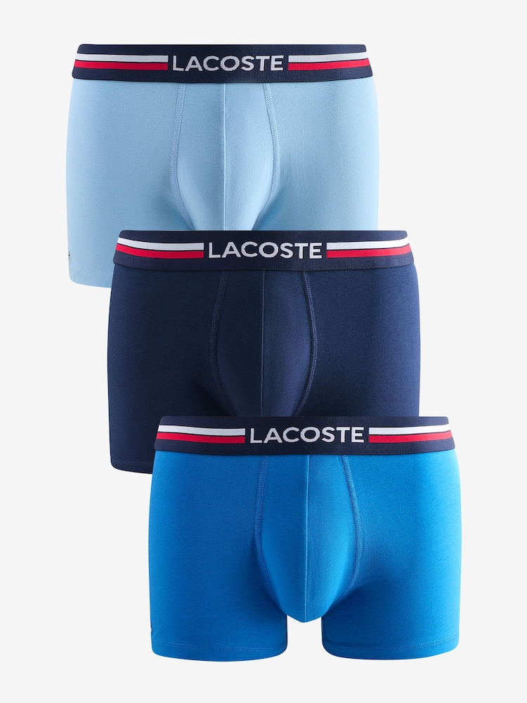 Lacoste Blue Logo Boxers 3 Pack - Image 1 of 5