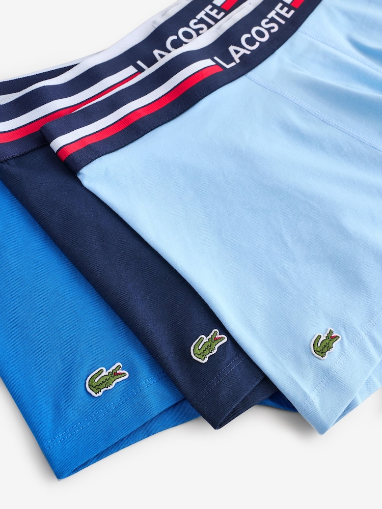 Lacoste Blue Logo Boxers 3 Pack - Image 5 of 5