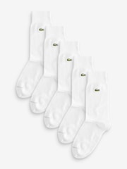 Lacoste Logo White Socks 5 Pack - Image 1 of 7
