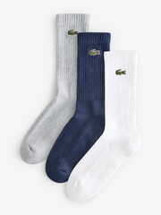 Lacoste Black/White Logo Socks 3 Pack - Image 1 of 5
