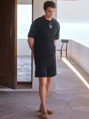 Noir - Short en jersey texturé - Image 3 de 8