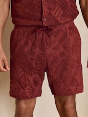 Rust Red 100% Cotton Towel Shorts - Image 1 of 8
