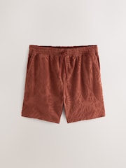 Rust Red 100% Cotton Towel Shorts - Image 5 of 8