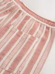Naranja teja - 100% Cotton Elasticated Waist Textured Stripe Shorts - Imagen 9 de 9