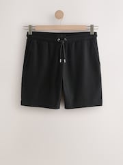 Negru - Pantaloni scurți texturați Dungă Jerseu - Imaginea 7 din 10