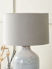 Pacific Lifestyle Grey Rene Velvet Cylinder Shade - Image 1 of 5