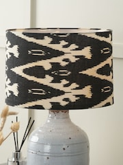 Pacific Lifestyle Black Lars Ikat Patterned Cylinder Shade - Image 1 of 5
