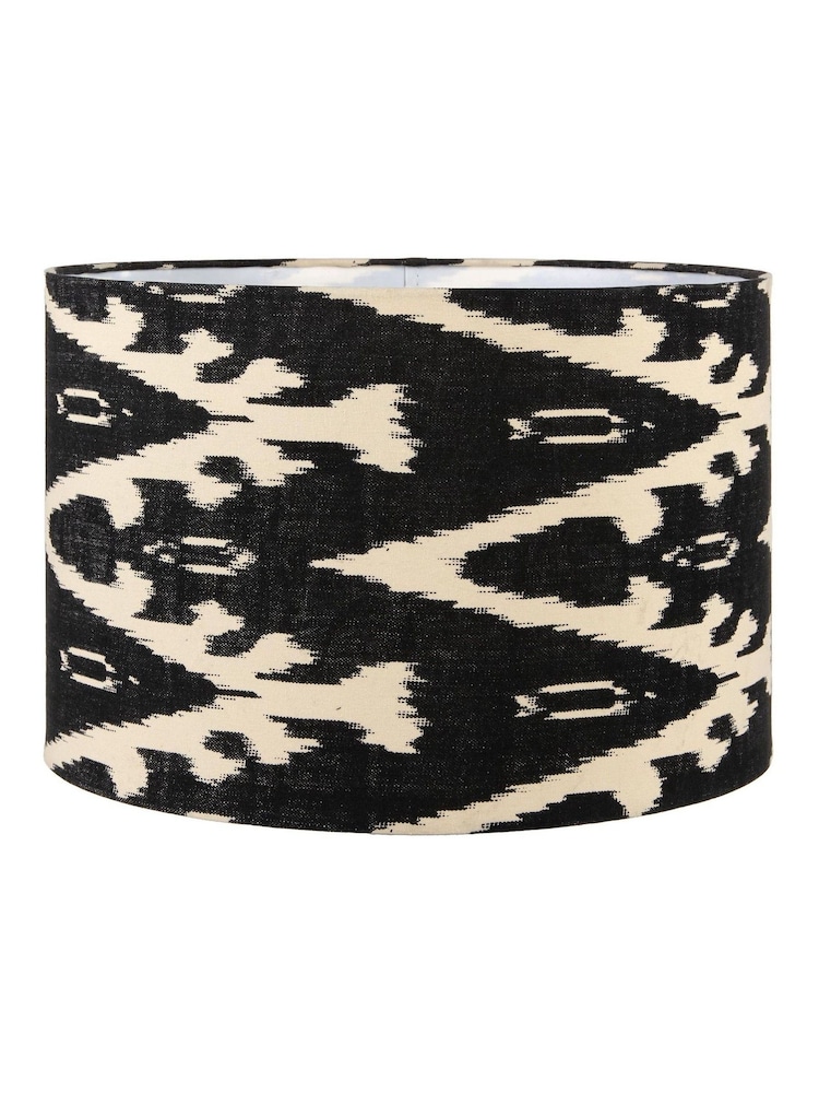 Pacific Lifestyle Black Lars Ikat Patterned Cylinder Shade - Image 5 of 5