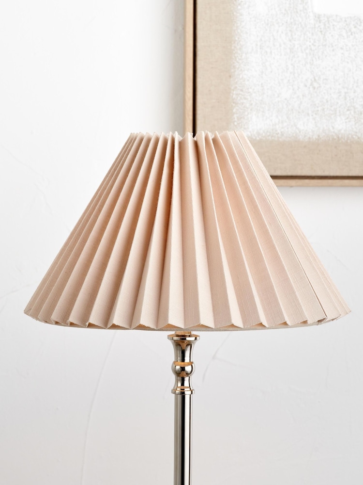Pacific Lifestyle Natural Amelia Linen Hard Pleat Tapered Shade - Image 1 of 4