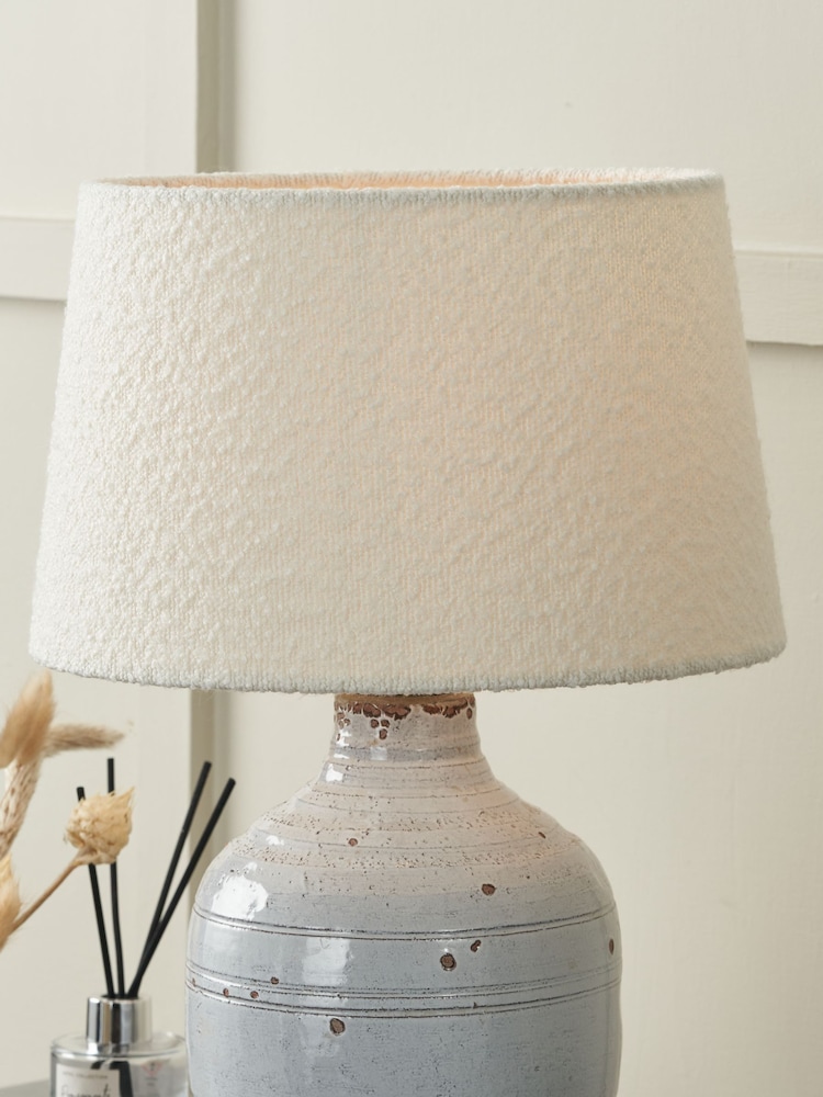 Pacific Lifestyle White Martigues Boucle Tapered Cylinder Shade - Image 1 of 6