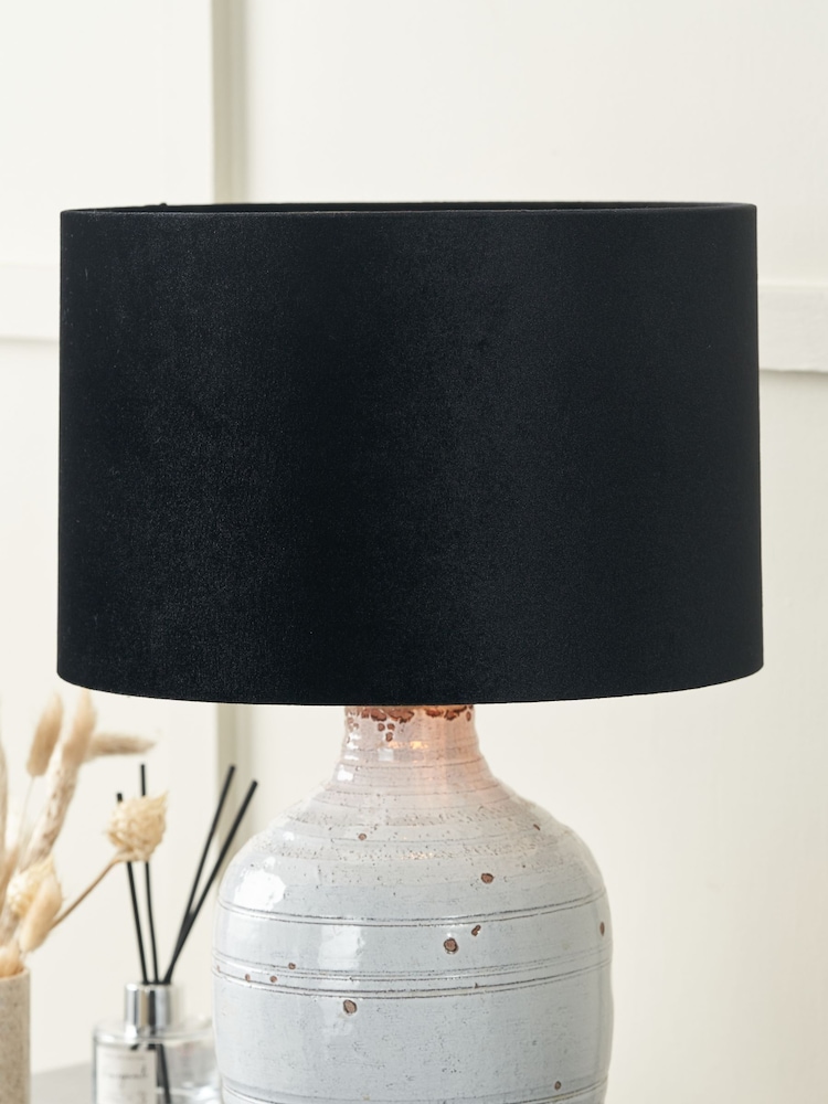 Pacific Lifestyle Black Bow Velvet Cylinder Shade - Image 1 of 3