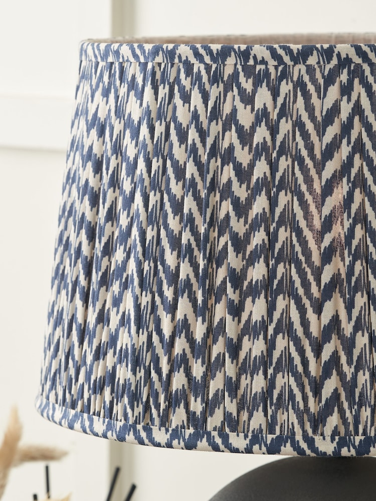 Pacific Lifestyle Navy Blue Vienna Chevron Mushroom Pleat Shade - Image 5 of 5