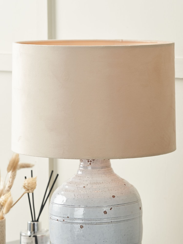 Pacific Lifestyle Greige Rene Velvet Cylinder Shade - Image 1 of 3