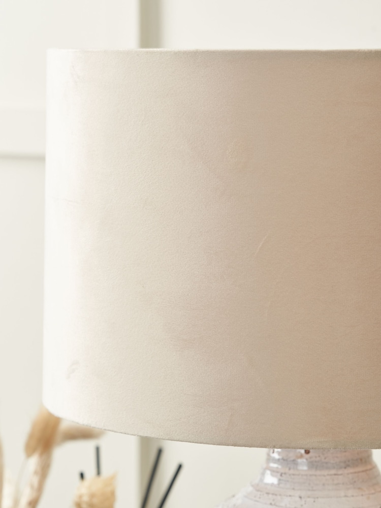 Pacific Lifestyle Greige Rene Velvet Cylinder Shade - Image 2 of 3