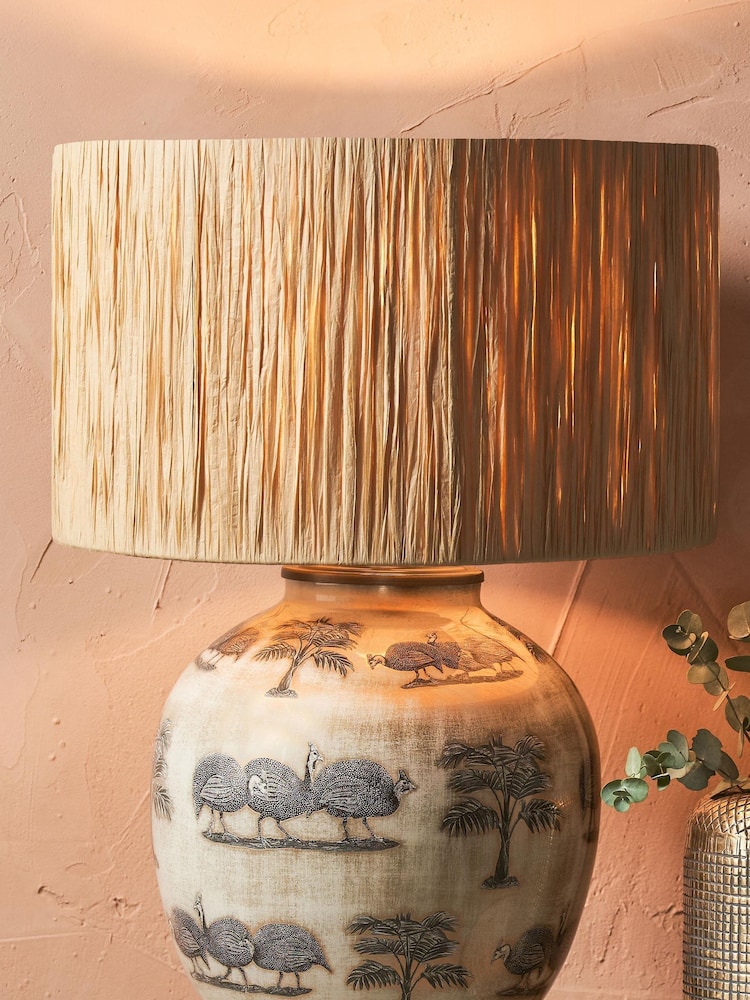 Pacific Lifestyle Natural Tilia Raffia Cylinder Shade - Image 1 of 6