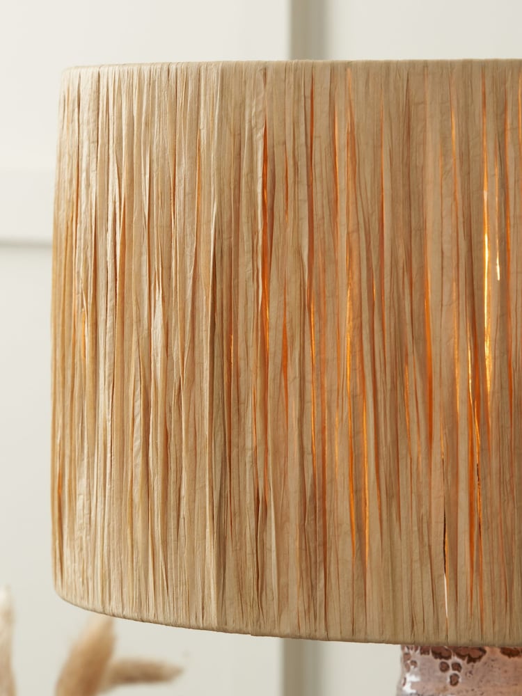 Pacific Lifestyle Natural Tilia Raffia Cylinder Shade - Image 2 of 6