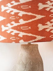Pacific Lifestyle Cinnamon Lars Ikat Patterned Cylinder Shade - Image 4 of 4