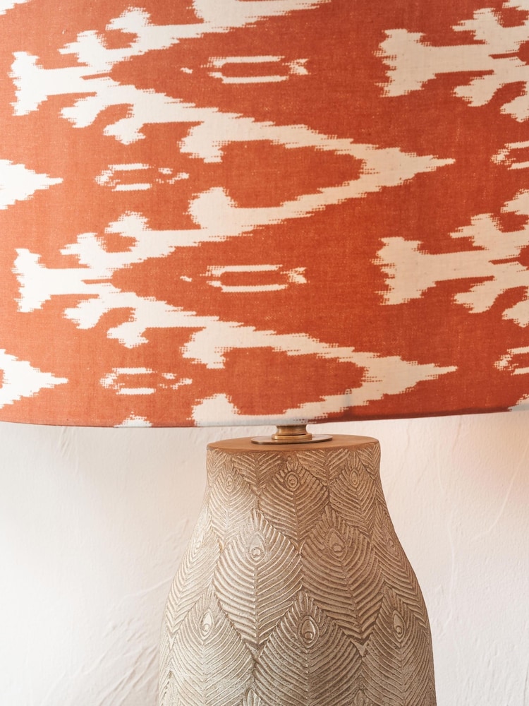 Pacific Lifestyle Cinnamon Lars Ikat Patterned Cylinder Shade - Image 4 of 4