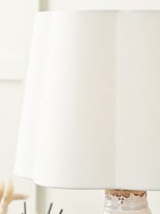 Pacific Lifestyle White Bloom Handloom Scalloped Cylinder Shade - Image 4 of 4
