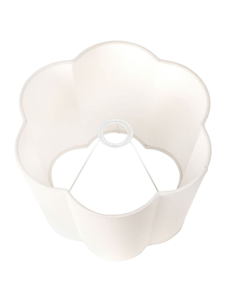 Pacific Lifestyle White Bloom Handloom Scalloped Cylinder Shade - Image 6 of 6