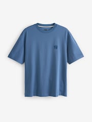 BOSS Blue Mercerised 100% Cotton T-Shirt - Image 1 of 1