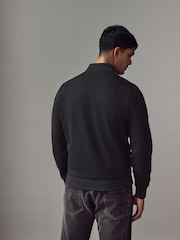 BOSS Black Mercerised Cotton Zip-Up Padded Sweatshirt - Image 2 of 5