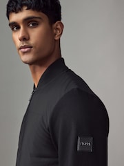 BOSS Black Mercerised Cotton Zip-Up Padded Sweatshirt - Image 3 of 5