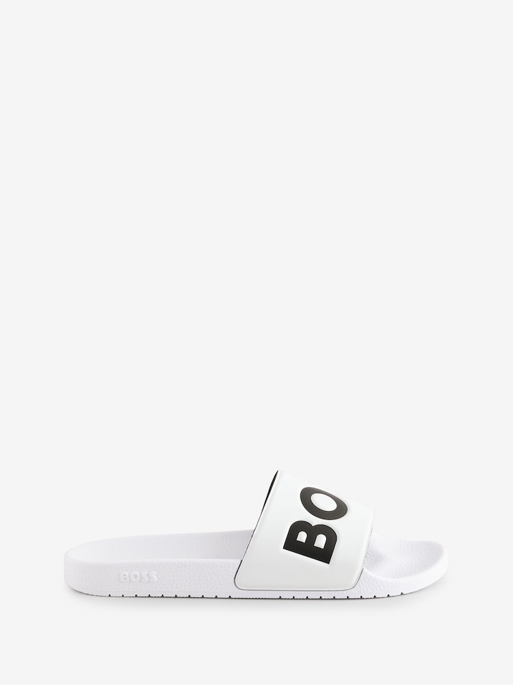 BOSS White Large Logo Sliders - Image 1 of 3